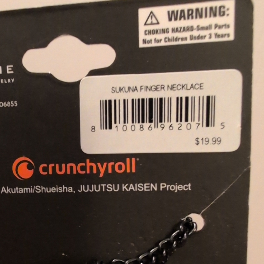 Jujutsu Kaisen Sukina Finger Black and Red Necklace NWT - Picture 3 of 6